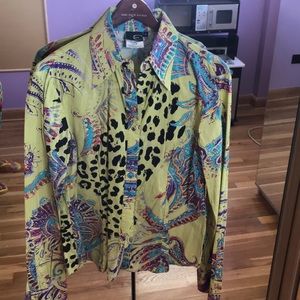 Class Just Cavalli printed cotton snap down shirt